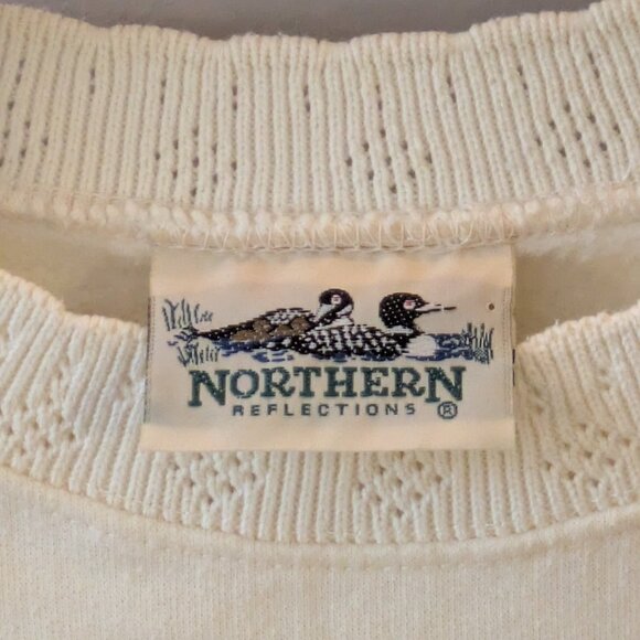 Vintage lace collar Northern Reflections sweatshirt - Flower Embroidery!! - Picture 2 of 4